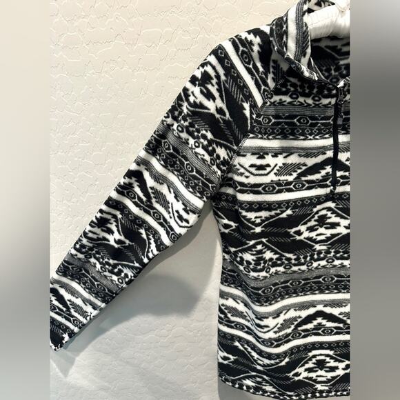EDDIE BAUER | Women’s Aztec Fleece Pullover Black White | Small - Picture 4 of 8
